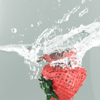 Erdbeere im Wasser / Fruit splash
