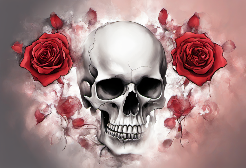 Rose Skull Artwork 2 SDXL