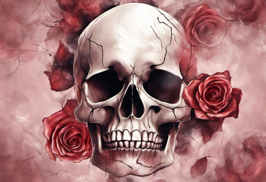Rose Skull Artwork 3 SDXL